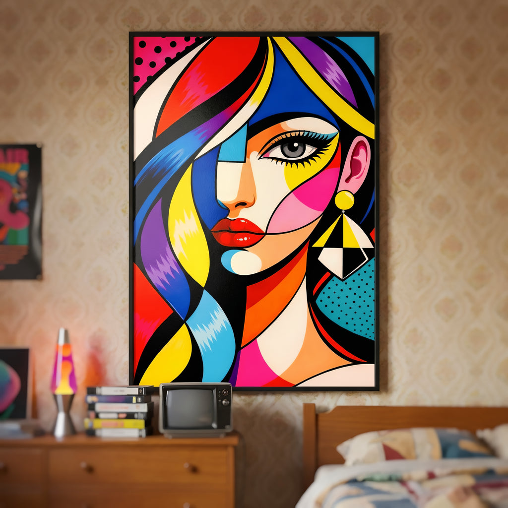 DIVA | Modern Cubism Female Portrait Wall Art | Luxury Decor Pop Art Print