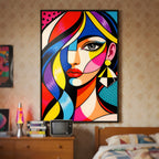 DIVA | Modern Cubism Female Portrait Wall Art | Luxury Decor Pop Art Print