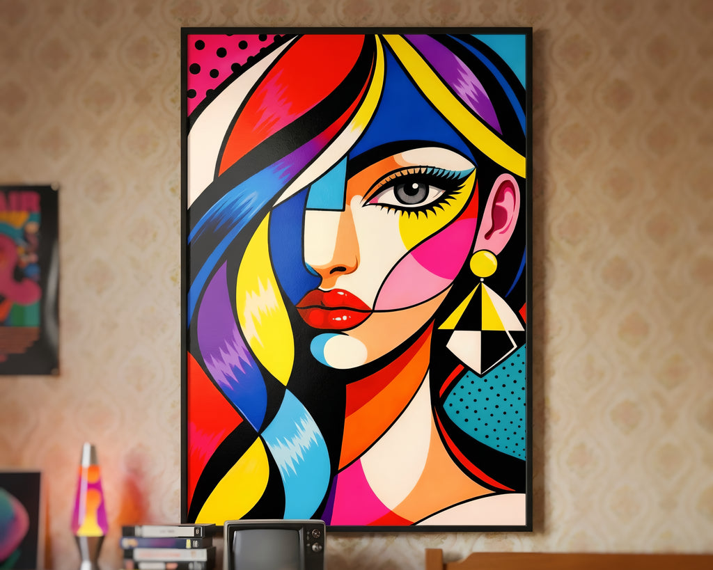 DIVA | Modern Cubism Female Portrait Wall Art | Luxury Decor Pop Art Print
