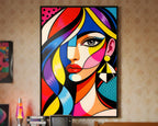 DIVA | Modern Cubism Female Portrait Wall Art | Luxury Decor Pop Art Print