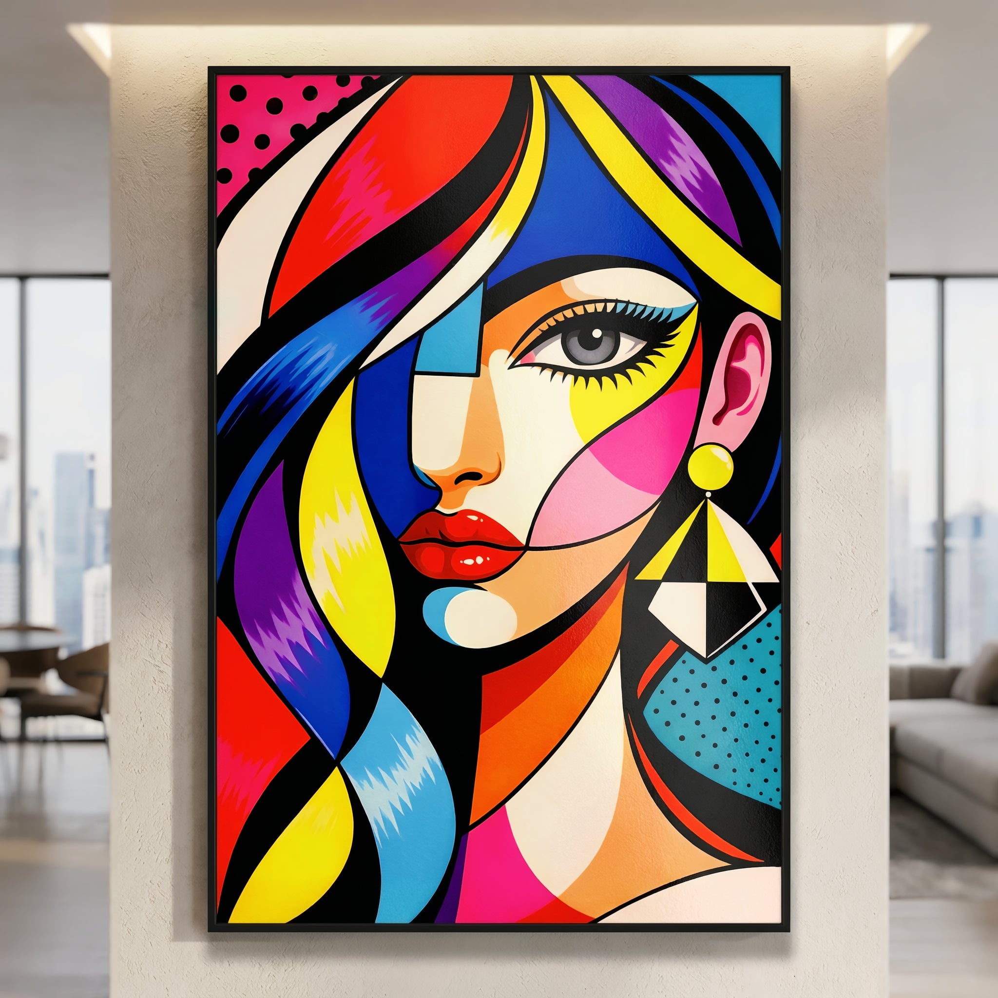 DIVA | Modern Cubism Female Portrait Wall Art | Luxury Decor Pop Art Print