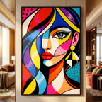 DIVA | Modern Cubism Female Portrait Wall Art | Luxury Decor Pop Art Print
