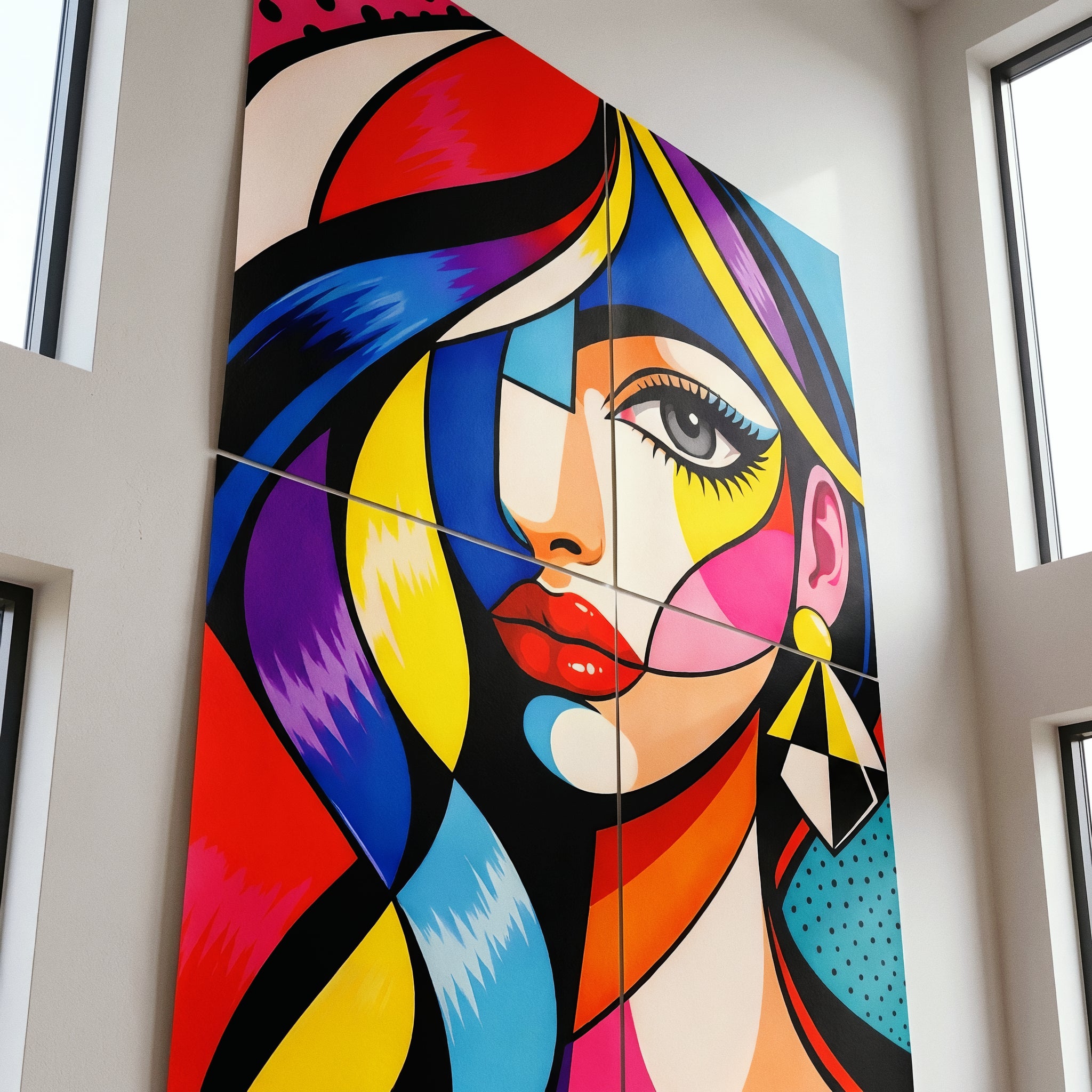 DIVA | Modern Cubism Female Portrait Pop Art | Vibrant Multi-Print Wall Art