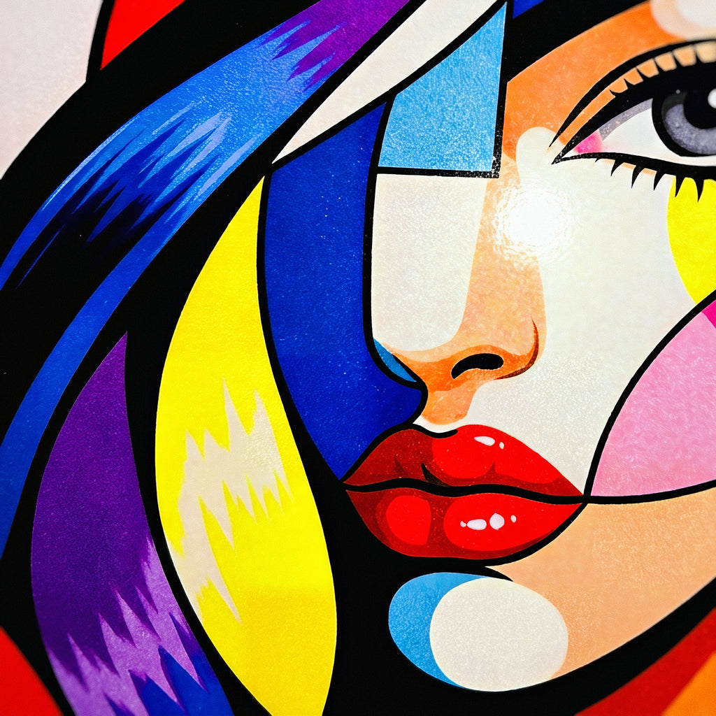 DIVA | Modern Cubism Female Portrait Pop Art | Vibrant Multi-Print Wall Art