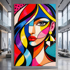 DIVA | Modern Cubism Female Portrait Pop Art | Vibrant Multi-Print Wall Art