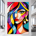 DIVA | Modern Cubism Female Portrait Pop Art | Vibrant Multi-Print Wall Art