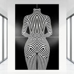 ECHELON | Minimalist Striped Abstract Female Op Art | Brutalist Multi-Print Wall Art