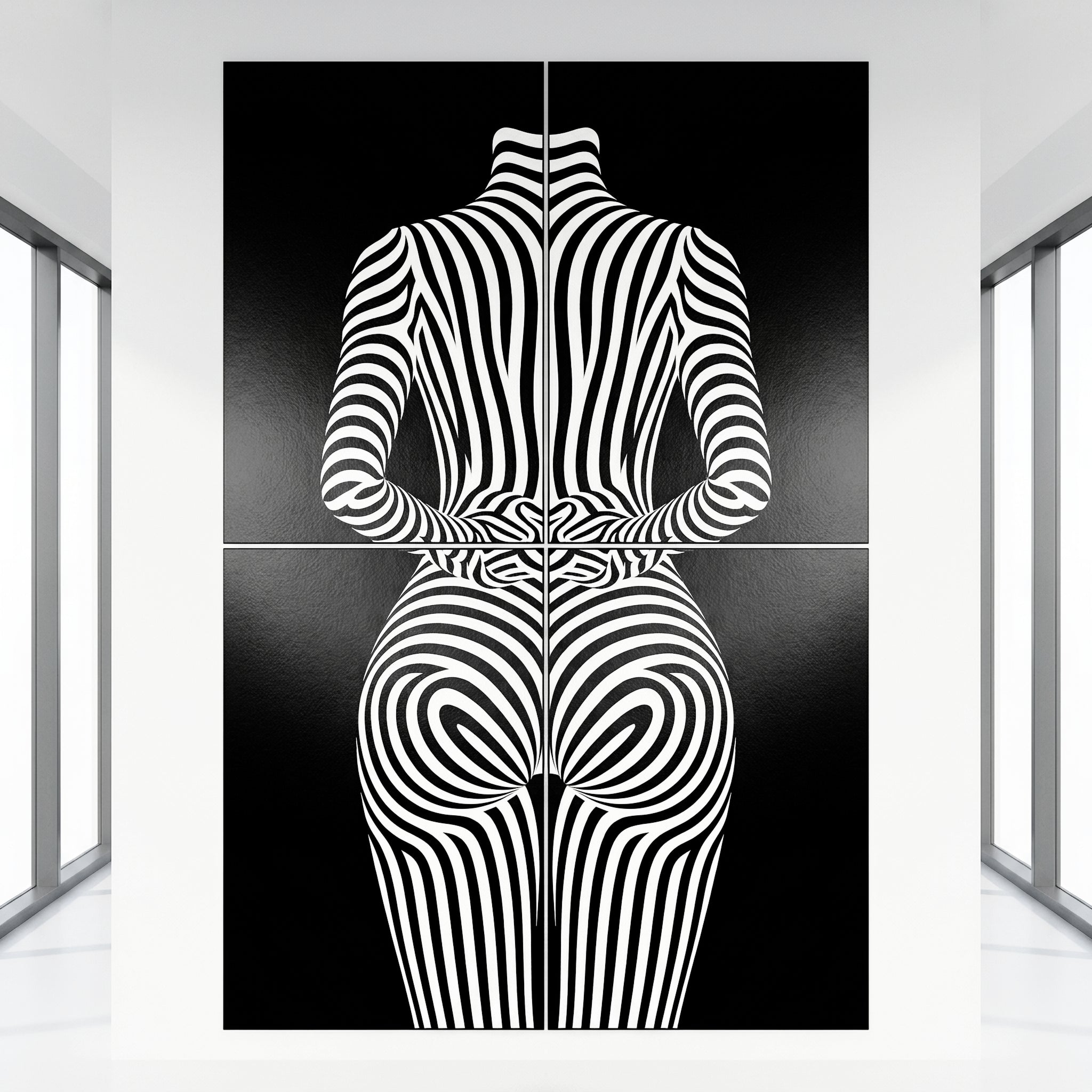 ECHELON | Minimalist Striped Abstract Female Op Art | Brutalist Multi-Print Wall Art