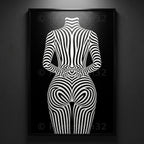 ECHELON | Brutalist Striped Abstract Female Op Art | Minimalist Luxury Wall Art