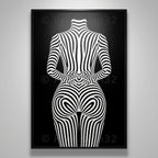 ECHELON | Brutalist Striped Abstract Female Op Art | Minimalist Luxury Wall Art