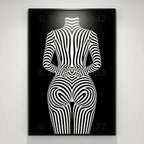 ECHELON | Brutalist Striped Abstract Female Op Art | Minimalist Luxury Wall Art