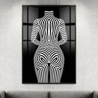 ECHELON | Brutalist Striped Abstract Female Op Art | Minimalist Luxury Wall Art