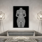 ECHELON | Brutalist Striped Abstract Female Op Art | Minimalist Luxury Wall Art
