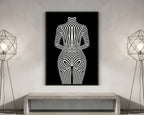 ECHELON | Brutalist Striped Abstract Female Op Art | Minimalist Luxury Wall Art