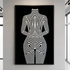 ECHELON | Brutalist Striped Abstract Female Op Art | Minimalist Luxury Wall Art