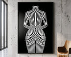 ECHELON | Brutalist Striped Abstract Female Op Art | Minimalist Luxury Wall Art