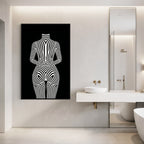 ECHELON | Brutalist Striped Abstract Female Op Art | Minimalist Luxury Wall Art