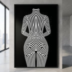 ECHELON | Brutalist Striped Abstract Female Op Art | Minimalist Luxury Wall Art