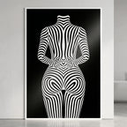 ECHELON | Brutalist Striped Abstract Female Op Art | Minimalist Luxury Wall Art