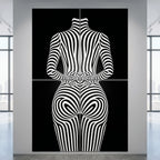 ECHELON | Minimalist Striped Abstract Female Op Art | Brutalist Multi-Print Wall Art