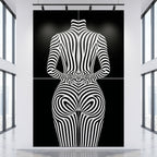 ECHELON | Minimalist Striped Abstract Female Op Art | Brutalist Multi-Print Wall Art
