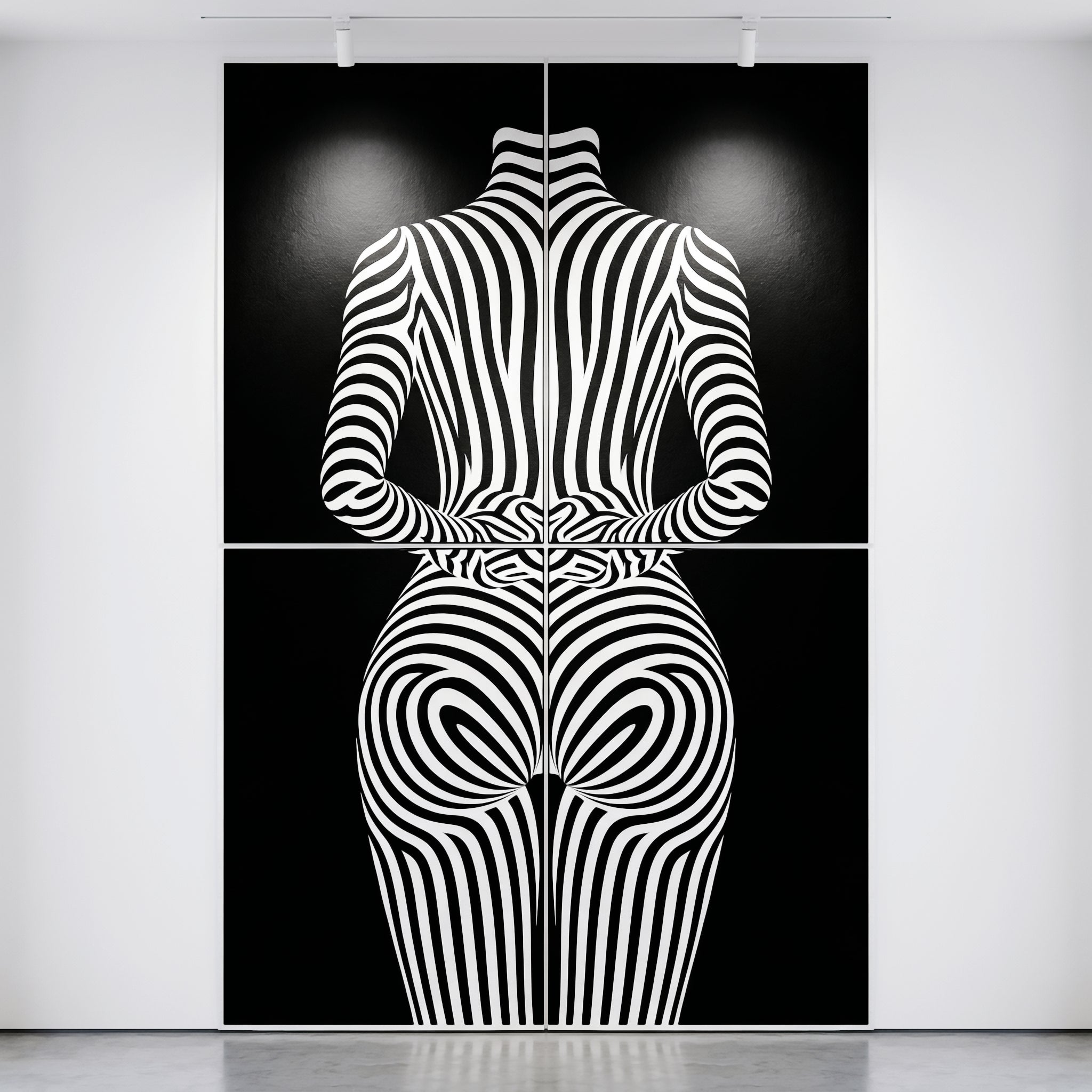 ECHELON | Minimalist Striped Abstract Female Op Art | Brutalist Multi-Print Wall Art