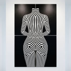 ECHELON | Minimalist Striped Abstract Female Op Art | Brutalist Multi-Print Wall Art