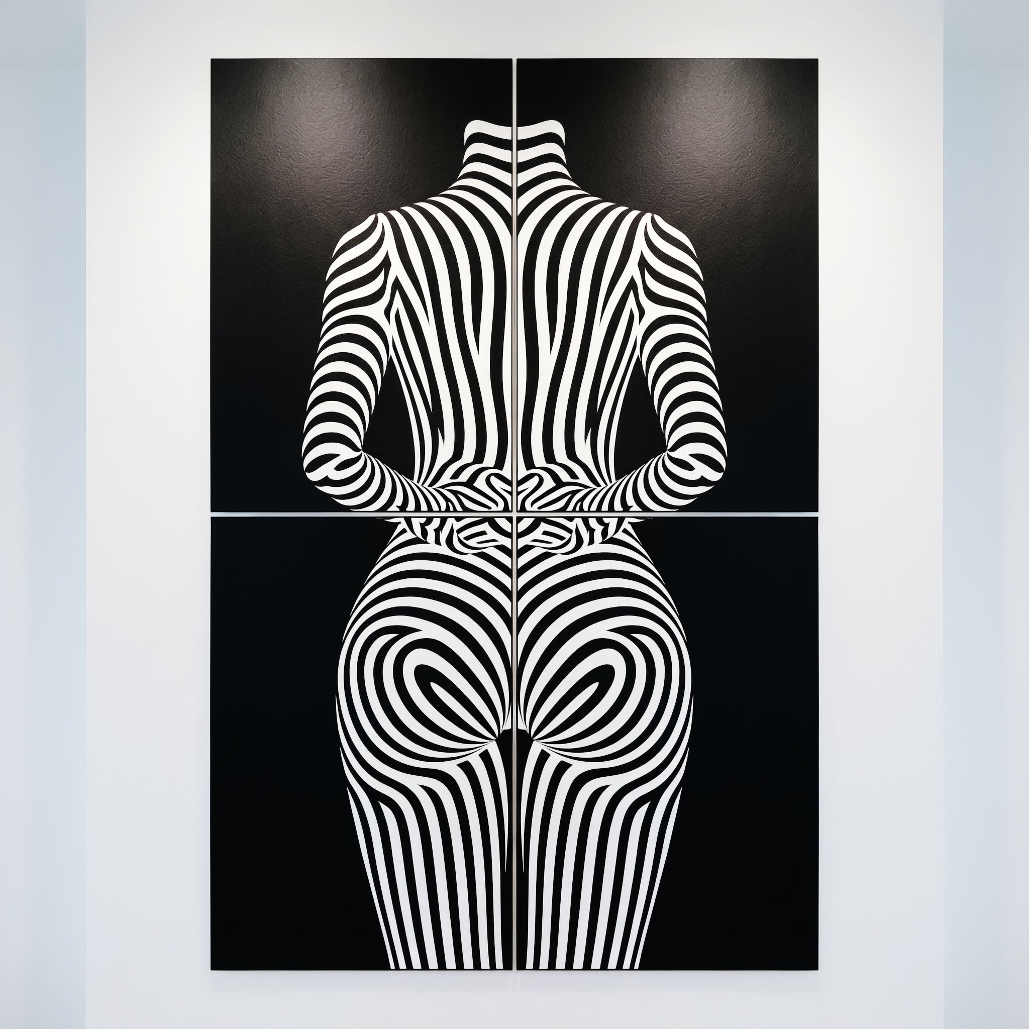 ECHELON | Minimalist Striped Abstract Female Op Art | Brutalist Multi-Print Wall Art
