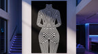 ECHELON | Minimalist Striped Abstract Female Op Art | Brutalist Multi-Print Wall Art
