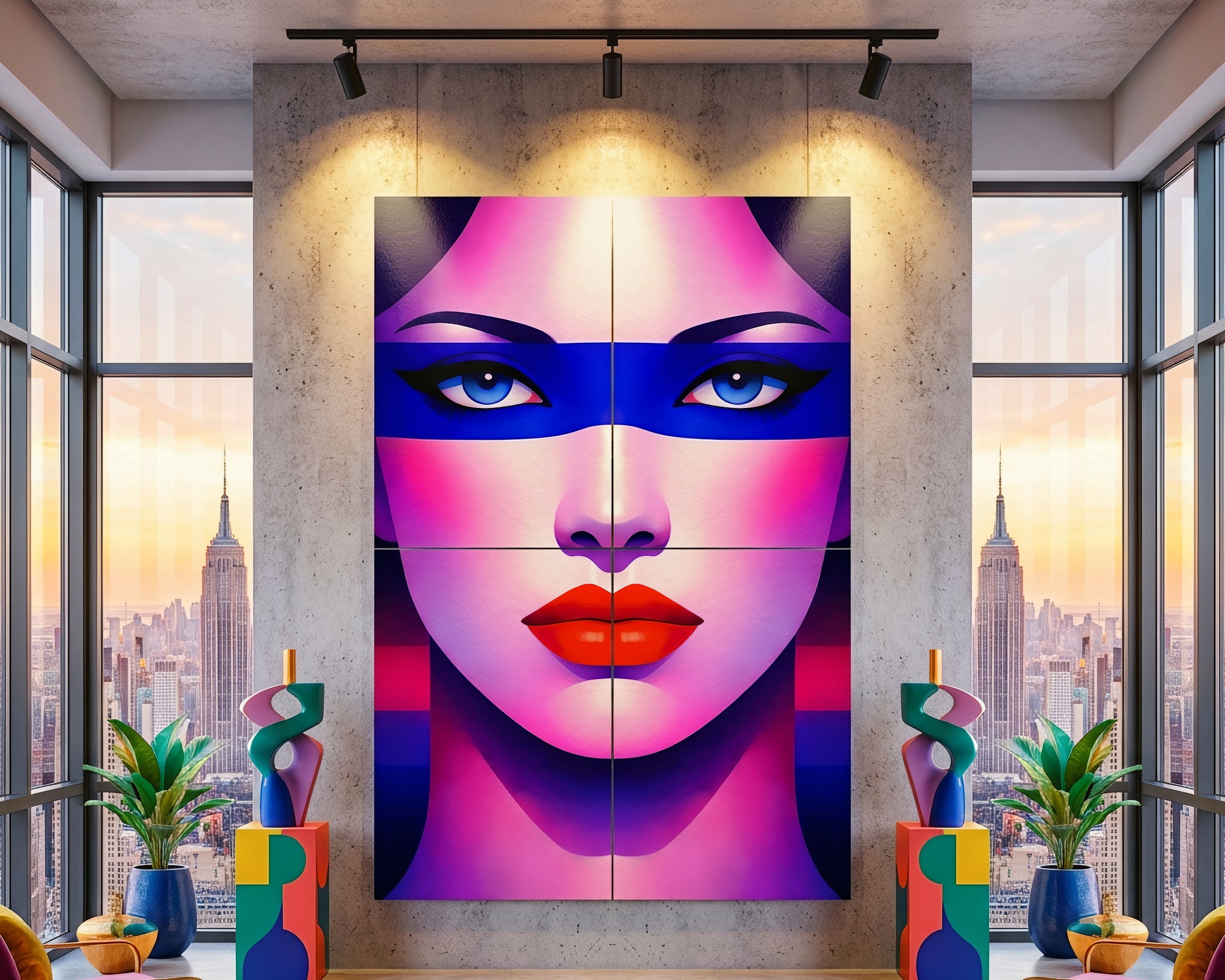 ELECTRA | Retro Female Portrait Pop Art | 8K Single - 32K Multi-Print Luxury Wall Decor