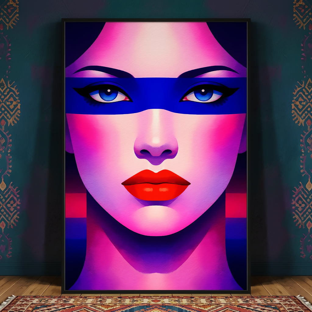 ELECTRA | Vibrant Retro Female Portrait Wall Art | Luxury Pop Art Print