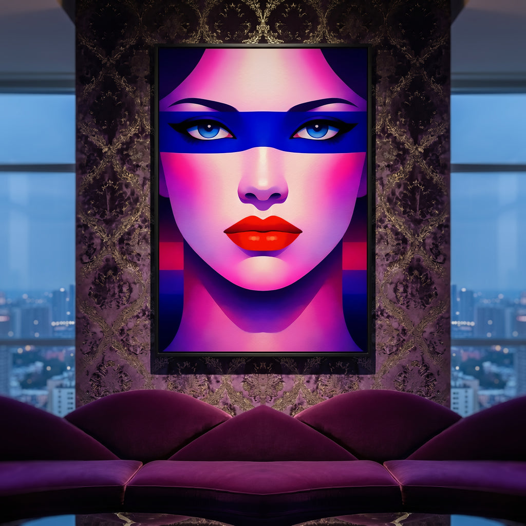 ELECTRA | Vibrant Retro Female Portrait Wall Art | Luxury Pop Art Print
