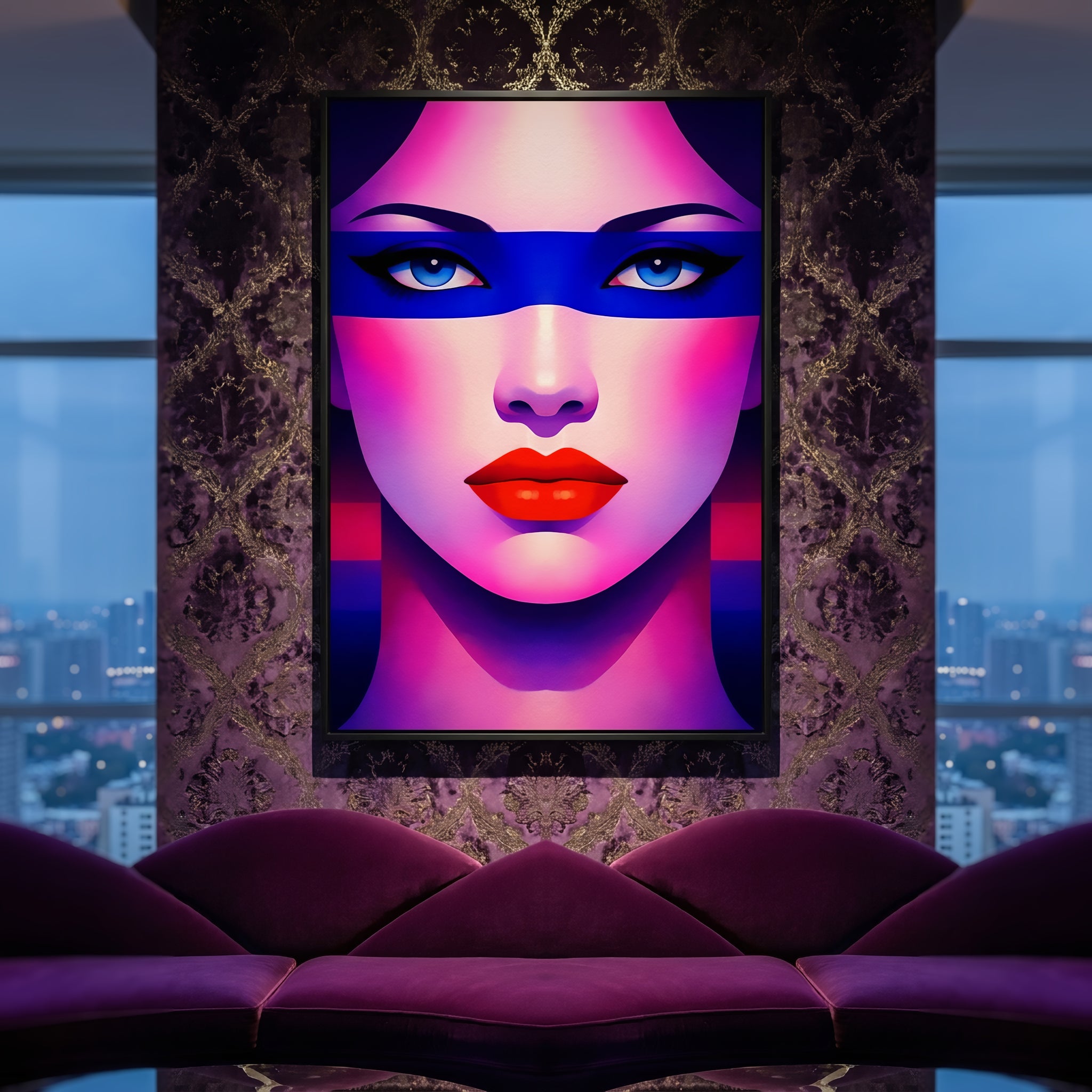 ELECTRA | Vibrant Retro Female Portrait Wall Art | Luxury Pop Art Print
