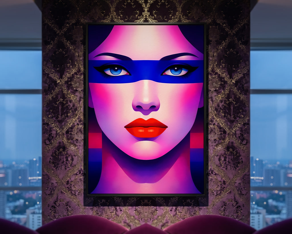 ELECTRA | Vibrant Retro Female Portrait Wall Art | Luxury Pop Art Print