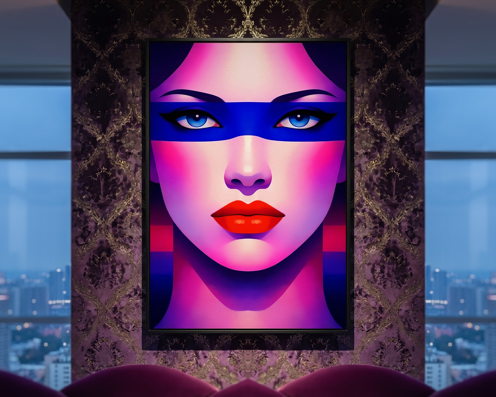 ELECTRA | Vibrant Retro Female Portrait Wall Art | Luxury Pop Art Print