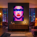 ELECTRA | Vibrant Retro Female Portrait Wall Art | Luxury Pop Art Print