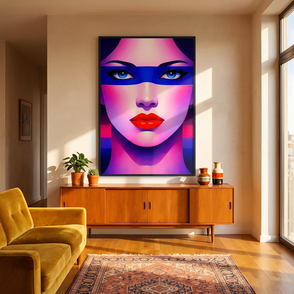 ELECTRA | Vibrant Retro Female Portrait Wall Art | Luxury Pop Art Print