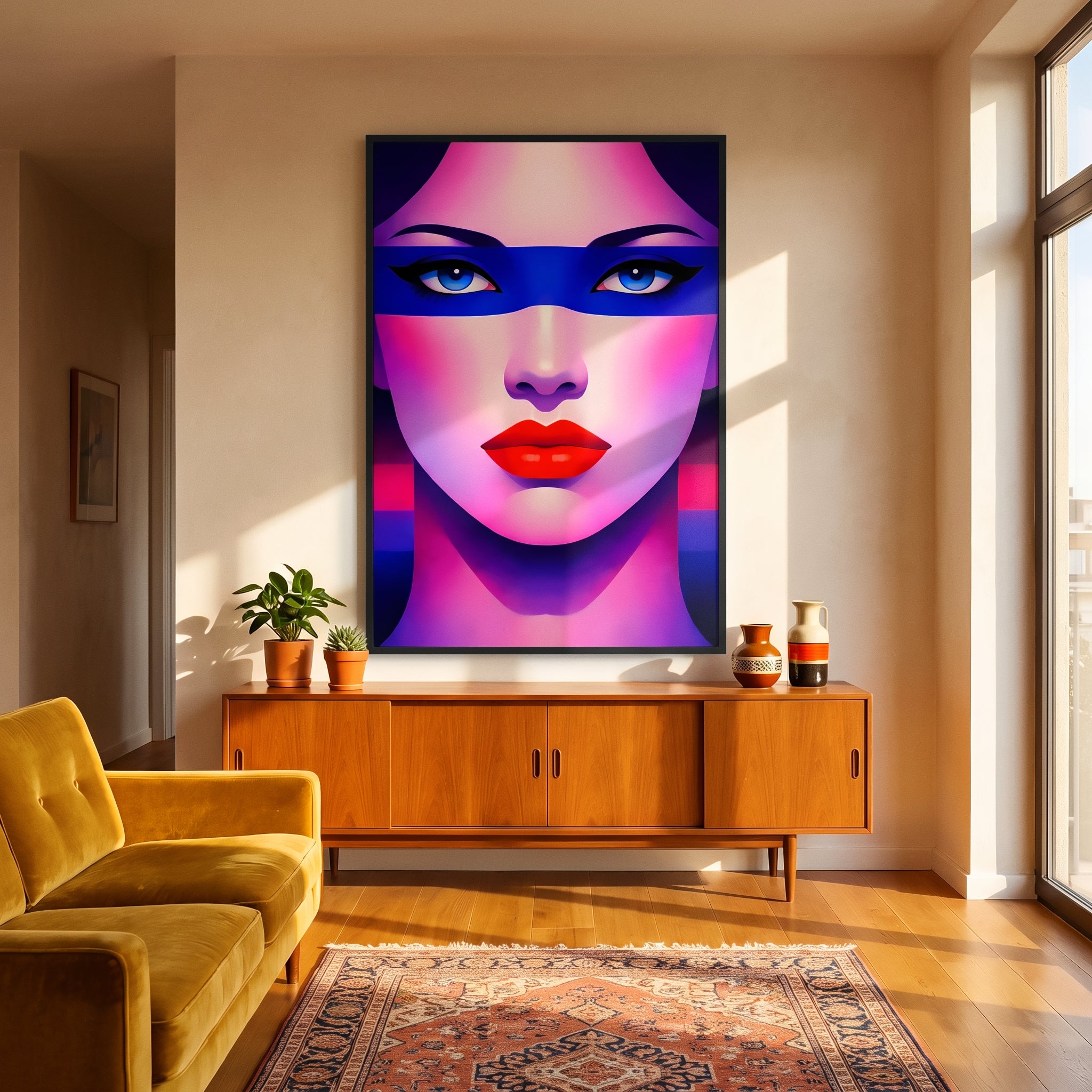 ELECTRA | Vibrant Retro Female Portrait Wall Art | Luxury Pop Art Print
