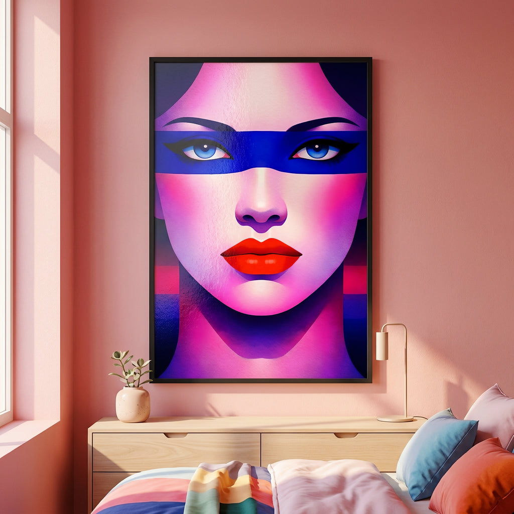 ELECTRA | Vibrant Retro Female Portrait Wall Art | Luxury Pop Art Print