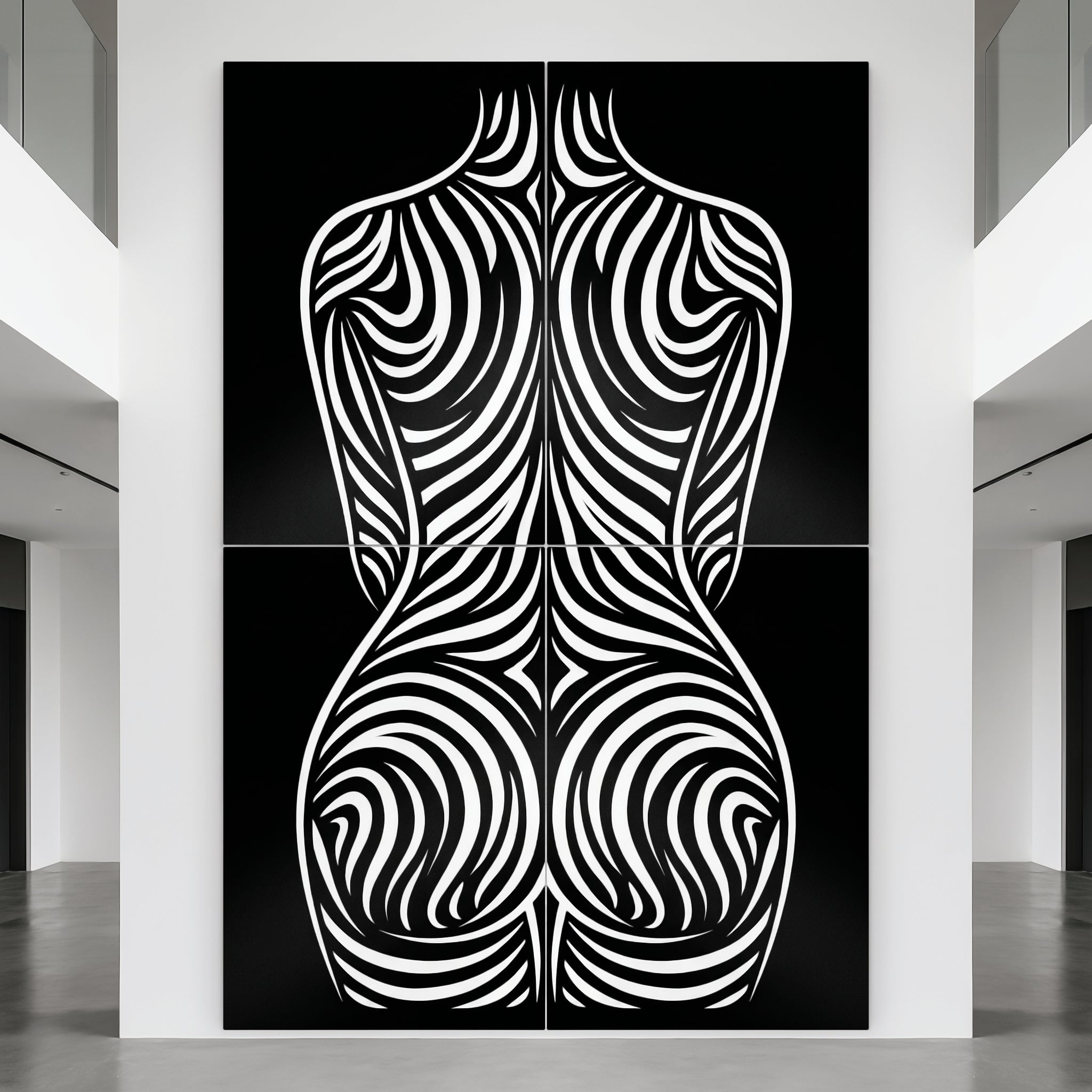ENTROPY | Minimalist Female Form B&W Op Art | Luxury Multi-Print Wall Art