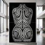 ENTROPY | Minimalist Female Form B&W Op Art | Luxury Multi-Print Wall Art