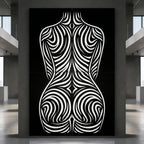 ENTROPY | Minimalist Female Form B&W Op Art | Luxury Multi-Print Wall Art