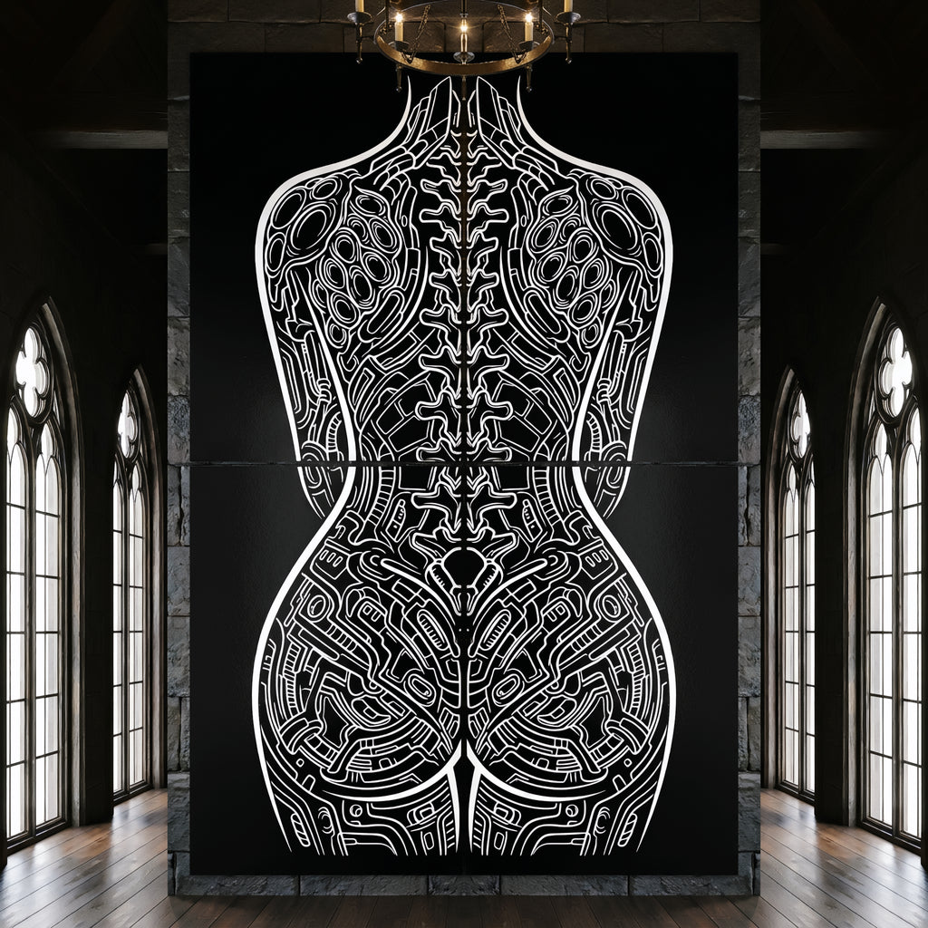 EXO | Minimalist Cybernetic Female Form | Luxury Multi-Print Op Art