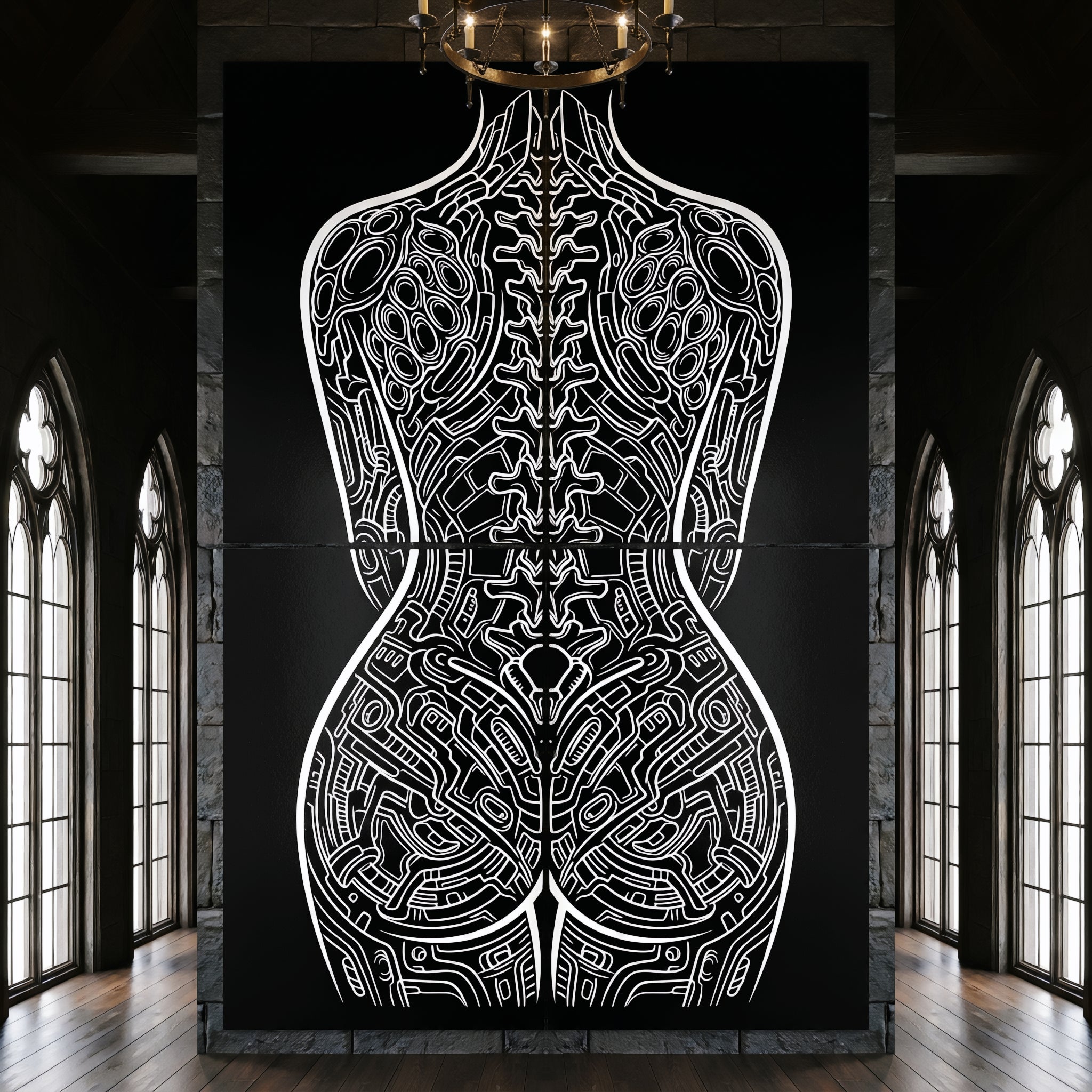 EXO | Minimalist Cybernetic Female Form | Luxury Multi-Print Op Art