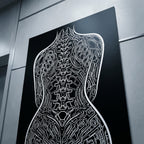 EXO | Minimalist Cyber-Futuristic Female Form Wall Art | Luxury Op Art Print