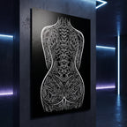 EXO | Minimalist Cyber-Futuristic Female Form Wall Art | Luxury Op Art Print