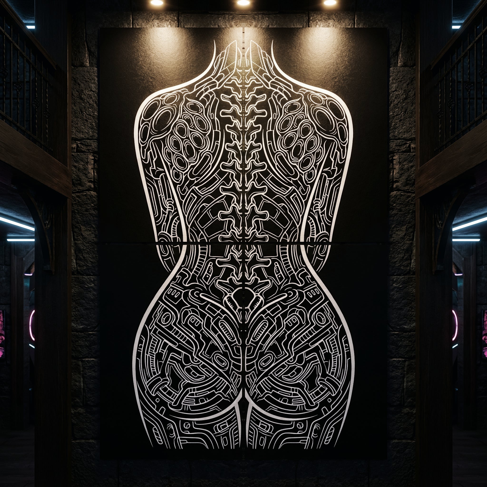 EXO | Minimalist Cybernetic Female Form | Luxury Multi-Print Op Art