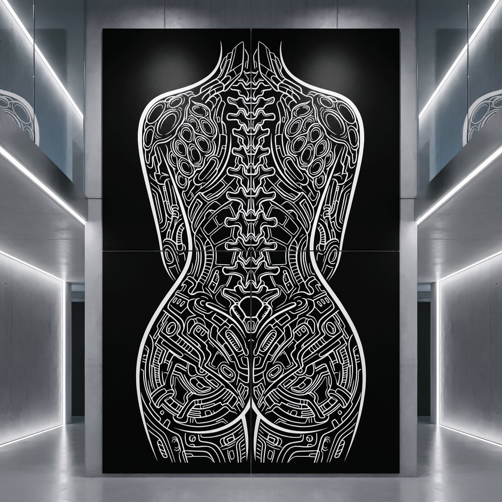 EXO | Minimalist Cybernetic Female Form | Luxury Multi-Print Op Art