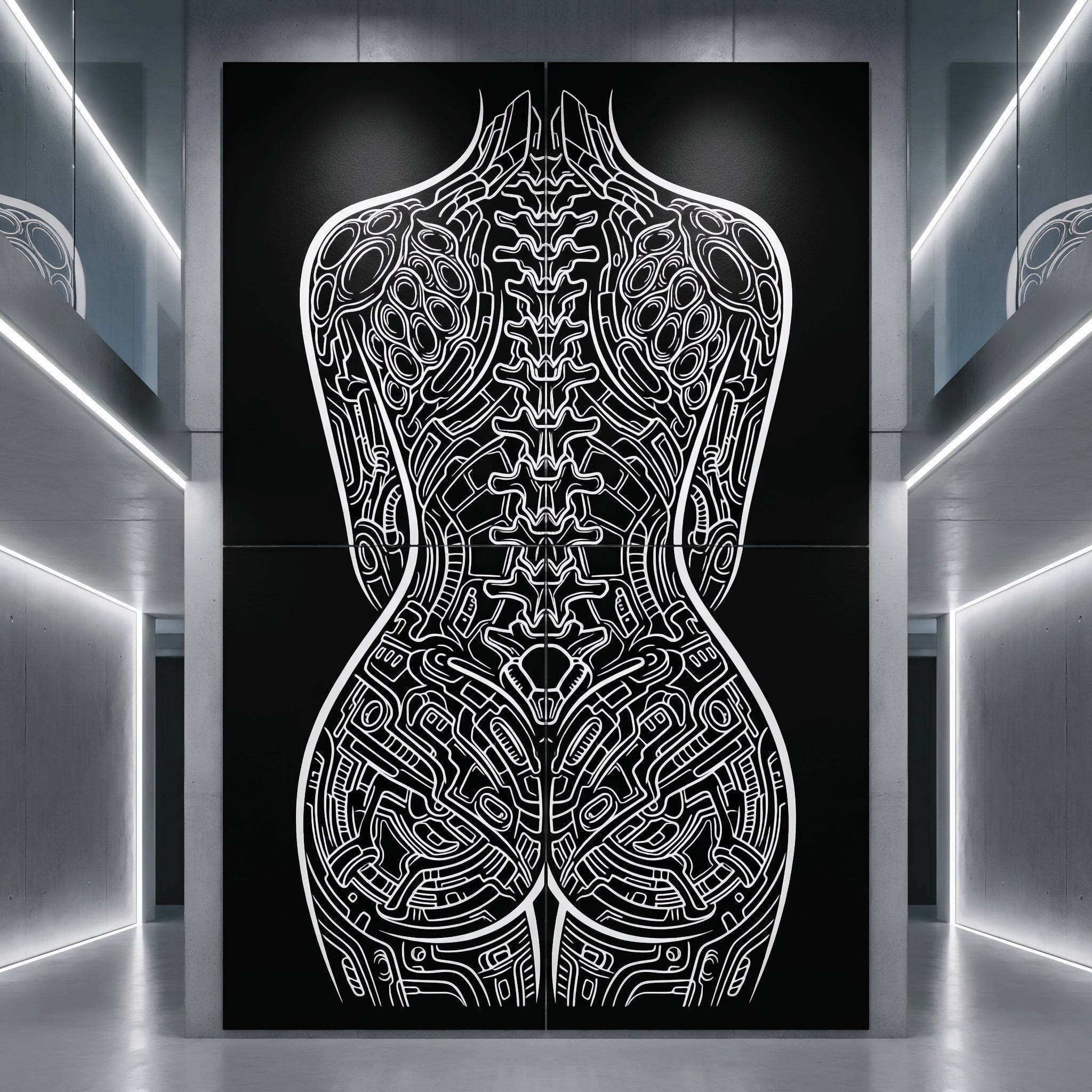 EXO | Minimalist Cybernetic Female Form | Luxury Multi-Print Op Art