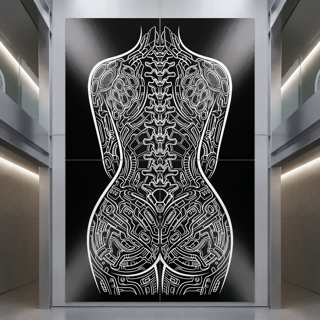 EXO | Minimalist Cybernetic Female Form | Luxury Multi-Print Op Art